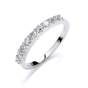 0.33 - 1.50 Carat Round Cut Diamond 4 Prong Setting Half Eternity Ring