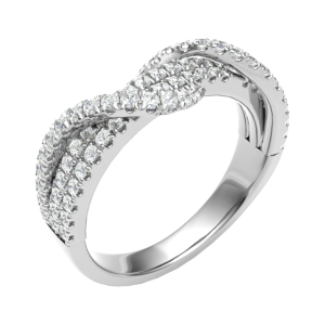 0.50 Carat Round Diamonds Multi Row Half Eternity Ring with Micro Claw Set