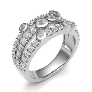 Eadu 1.00 Carat Natural Round cut Prong  Diamond Ring