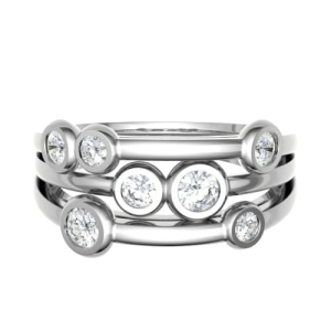 Emmabelle Natural Round cut Bezel  Diamond Ring