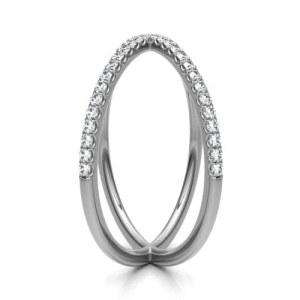 0.25 Carat Round Crisscross Style Half Eternity Ring with Micro Claw Set