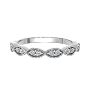 0.15 Carat Grain Set Round Diamond Vintage Half Eternity Ring