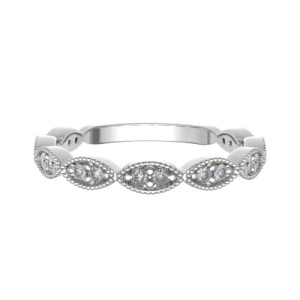 0.20 Carat Grain Set Round Diamond Vintage Half Eternity Ring