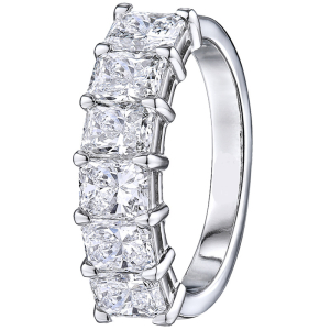 1.00 - 3.00 Carat Radiant Cut Diamond Half Eternity Ring with Claw Set