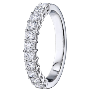 0.50 - 1.00 Carat Cushion Cut Diamond Half Eternity Ring with Claw Set