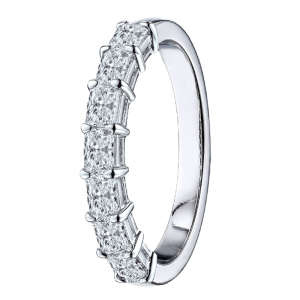 0.75 - 1.50 Carat Horizontal Radiant Cut Diamond Half Eternity Ring with Claw Set