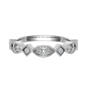 0.20 Carat Grain Set Round Diamond Vintage Half Eternity Ring