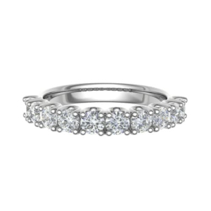 0.50 - 1.25 Carat Round Diamond Half Eternity Ring with Claw Set