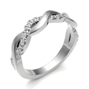 0.25 Carat Round Diamonds Twisted Half Eternity Ring with Micro Claw Set