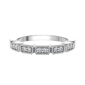 0.15 Carat Grain Set Round Diamond Vintage Half Eternity Ring