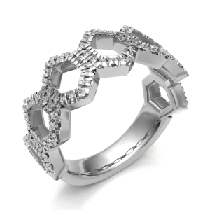 0.50 Carat Round Diamonds Fancy Half Eternity Ring with Micro Claw Set