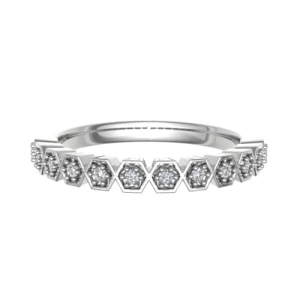 0.10 Carat Grain Set Round Diamond Vintage Half Eternity Ring