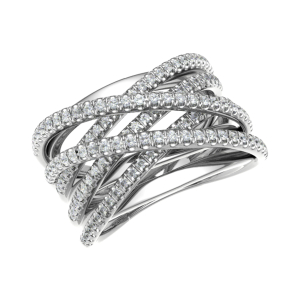 Ebota Lab-Created Platinum Prong  Diamond Ring