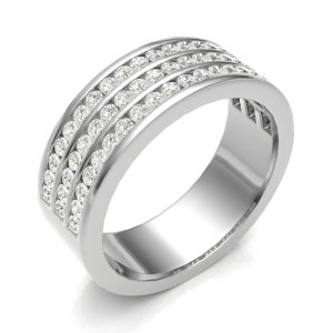 Emberley 0.75 Carat Natural Round cut Channel Set  Diamond Ring