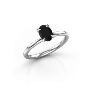 Jerona Oval cut 4 Prong  Black Diamond Engagement Ring