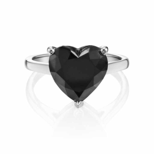 Zeonna 3 Prong  Black Diamond Engagement Ring