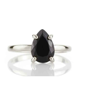 Heartline Rose Gold 4 Prong Black Diamond Engagement Ring