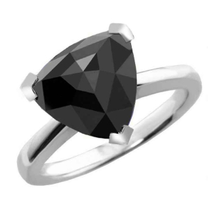 Graceline Trillion cut 3 Prong  Black Diamond Engagement Ring