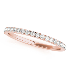 Sharmee Lab-Created Rose Gold 2mm Micro Pave Set  Diamond Ring