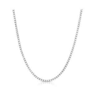 25.10 Carat F/VS Natural Round Cut Diamond Prong Set Tennis Necklace in 18k White Gold