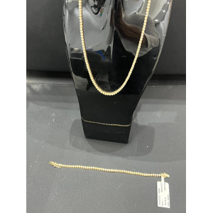 5.00 Carat FG/SI Natural Round Tennis Diamond Necklace And Bracelet