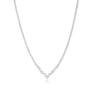 1.73 Carat Natural And Lab Created Prong Setting Diamond Necklace