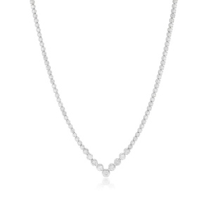 Tathere 1.73 Carat Natural Round cut Prong Set  Diamond Necklace
