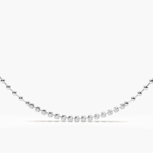 2.80 Carat Natural And Lab Created Prong Setting Round Diamond Necklace