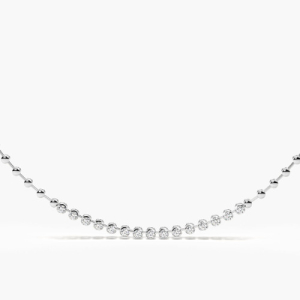 2.80 Carat Natural And Lab Created Prong Setting Round Diamond Necklace