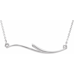 7.5 Inch Curvilinear Bar Necklace Available In 9k,14k,18k,Silver And Platinum