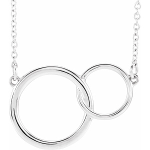 16 And 18 Inch Interlocking Circle Chain Necklace Available In 9k,14k,18k,Platinum And Silver