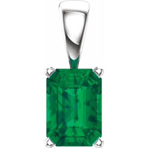Galanthus 4 Prong Emerald Necklace