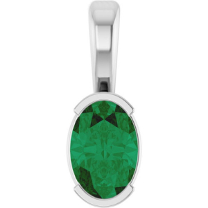 Wenona Semi Bezel Emerald Necklace
