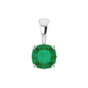 0.75 Carat Prong Setting Round Cut Green Emerald Pendant