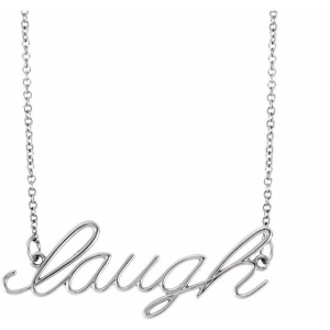 16 And 18 Inch Laugh Chain Necklace Available In 9K, 14K, 18K, Platinum And Silver