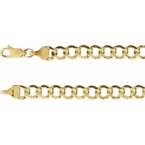 Lobster Clasp 5.3 mm Hollow Curb  Chain