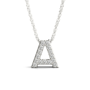 Liam Natural Prong Set Diamond Initial Necklace