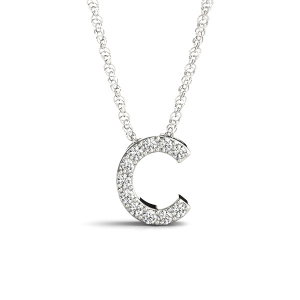 Luke Natural Prong Set Diamond Initial Necklace