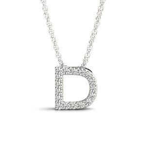 Noah Natural Prong Set Diamond Initial Necklace