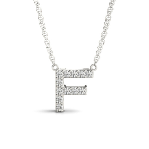 Austin Natural Prong Set Diamond Initial Necklace