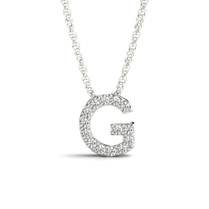 Thomas Natural Rose Gold Prong Set Diamond Initial Necklace