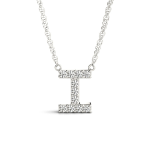 Oliver Natural Prong Set Diamond Initial Necklace