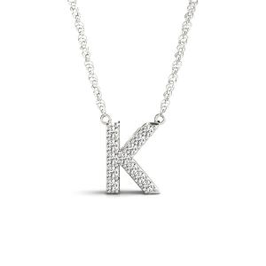 Kian Natural Prong Set Diamond Initial Necklace