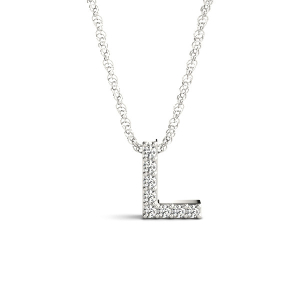 Albie Natural Prong Set Diamond Initial Necklace