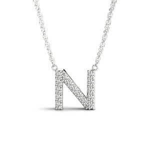 Freddie Natural Prong Set Diamond Initial Necklace