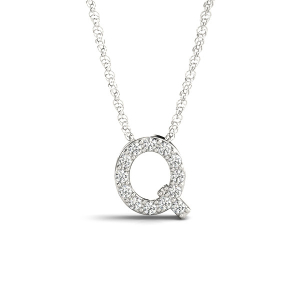 Harry Natural Rose Gold Prong Set Diamond Initial Necklace