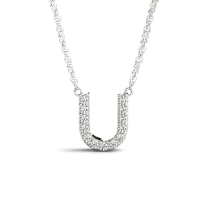 Harris Natural Rose Gold Prong Set Diamond Initial Necklace