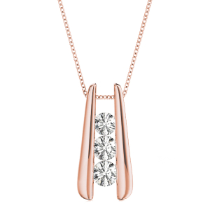 Easton Lab-Created Diamond Rose Gold Prong Set Designer Pendant Necklace