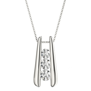 Easton Lab-Created Diamond Round cut Prong Set Designer Pendant Necklace