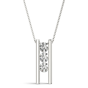 Colton Lab-Created Diamond Round cut Prong Set Designer Pendant Necklace